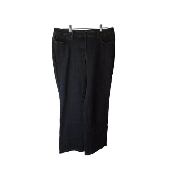 Chico's Platinum Black Jeans Sz 2.5 Short Petite Wide Leg (US 14) - Picture 1 of 8